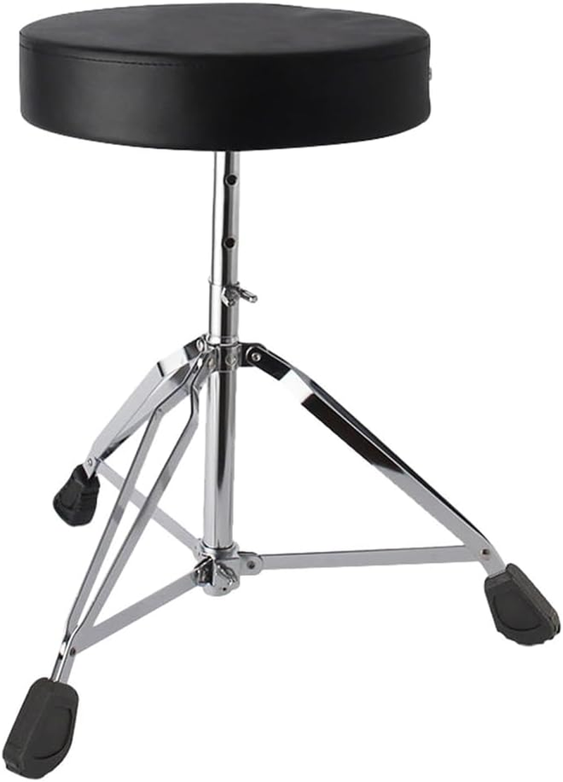 Foldable Drum Seat/Padded Drum Throne Stool,Height Adjustable Drumming Stool & round Thick Padded Drum Seat,Portable Drum Chair for Adults Beginners Drummers