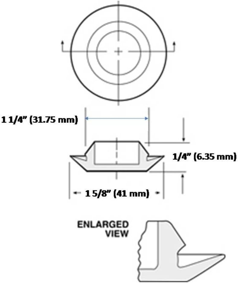 Upper Bound Set of 4 Rubber Body Floor Pan Drain Plugs for Jeep Wrangler TJ 1997 to 2006 Models image number 3