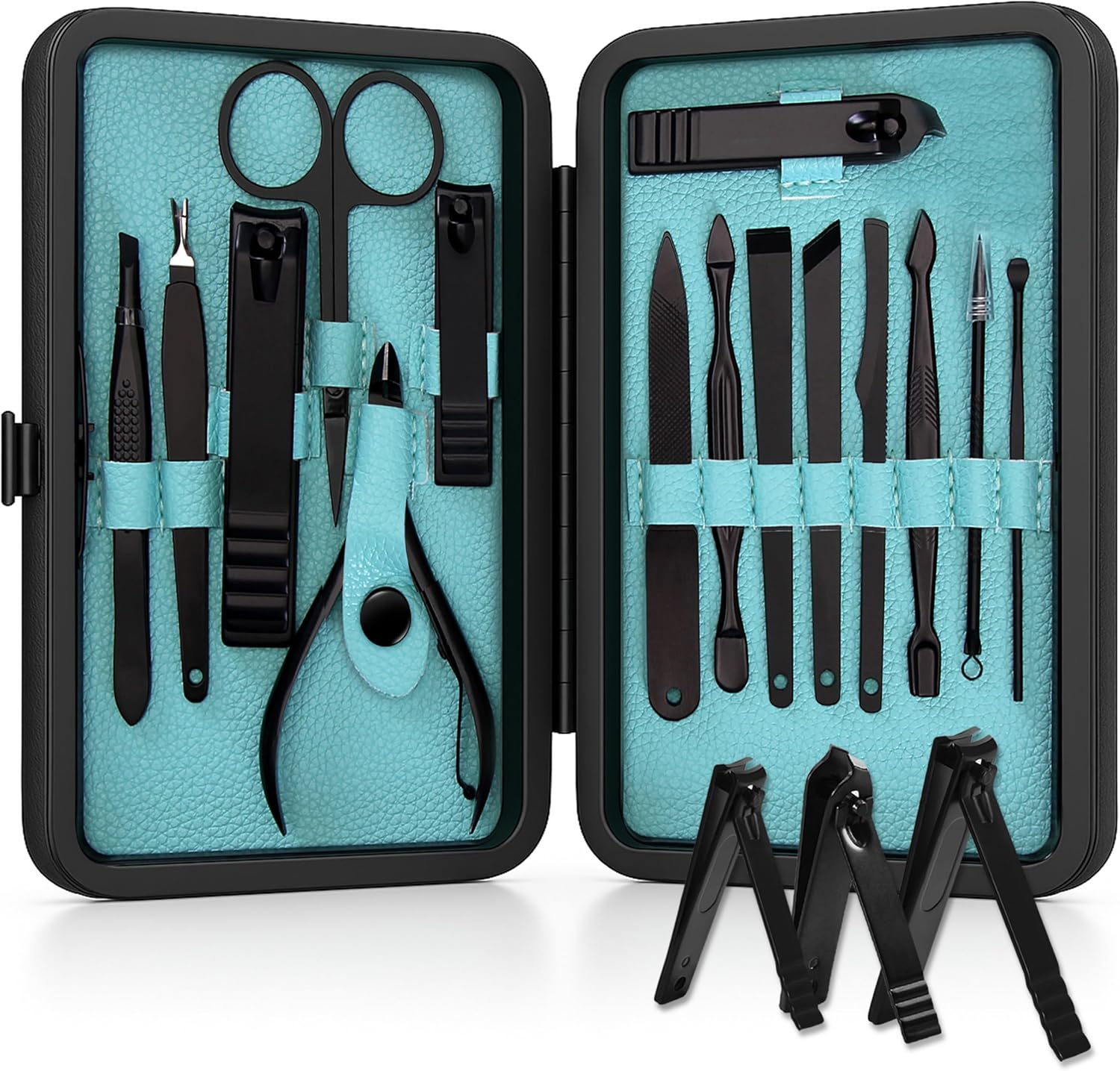 15-Piece Manicure Set for Women Men Nail Clippers Stainless Steel Manicure Kit - Portable Travel Grooming Kit - Facial, Cuticle and Nail Care - by Utopia Care