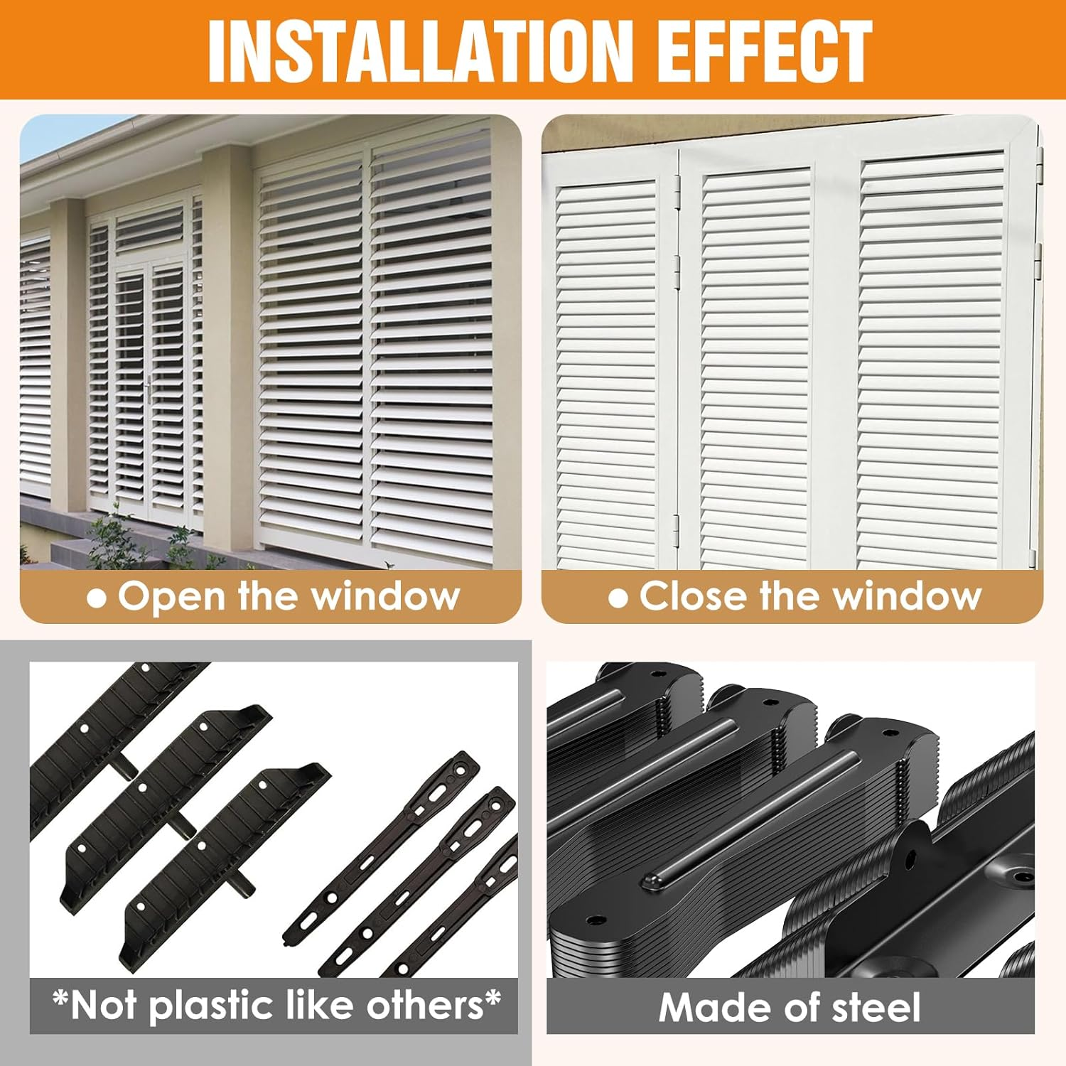 Suemisi Louver Bracket Kit, Louver Hardware Set,Window Shutter Hardware,Deck Sunblind System for Fence,Garden, Shutters and Blinds (1) image number 3