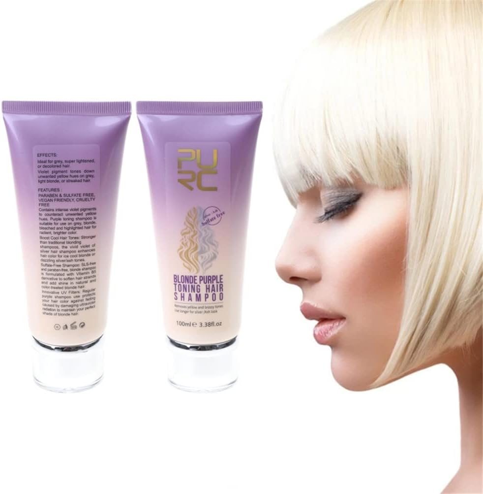 3PCS Purple Shampoo Removes Yellow Brassy Tones of Hair Neutralize Orange Green for Silver Look Salon Home Restore Hair Shine, and Reduce Frizz, Regain Youth for Your Hair image number 4