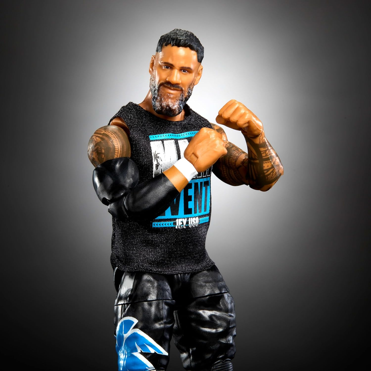 Mattel WWE Top Picks Elite Action Figure & Accessories Set, Jey USO 6-Inch Collectible with Swappable Hands, Ring Gear & 25 Articulation Points image number 1