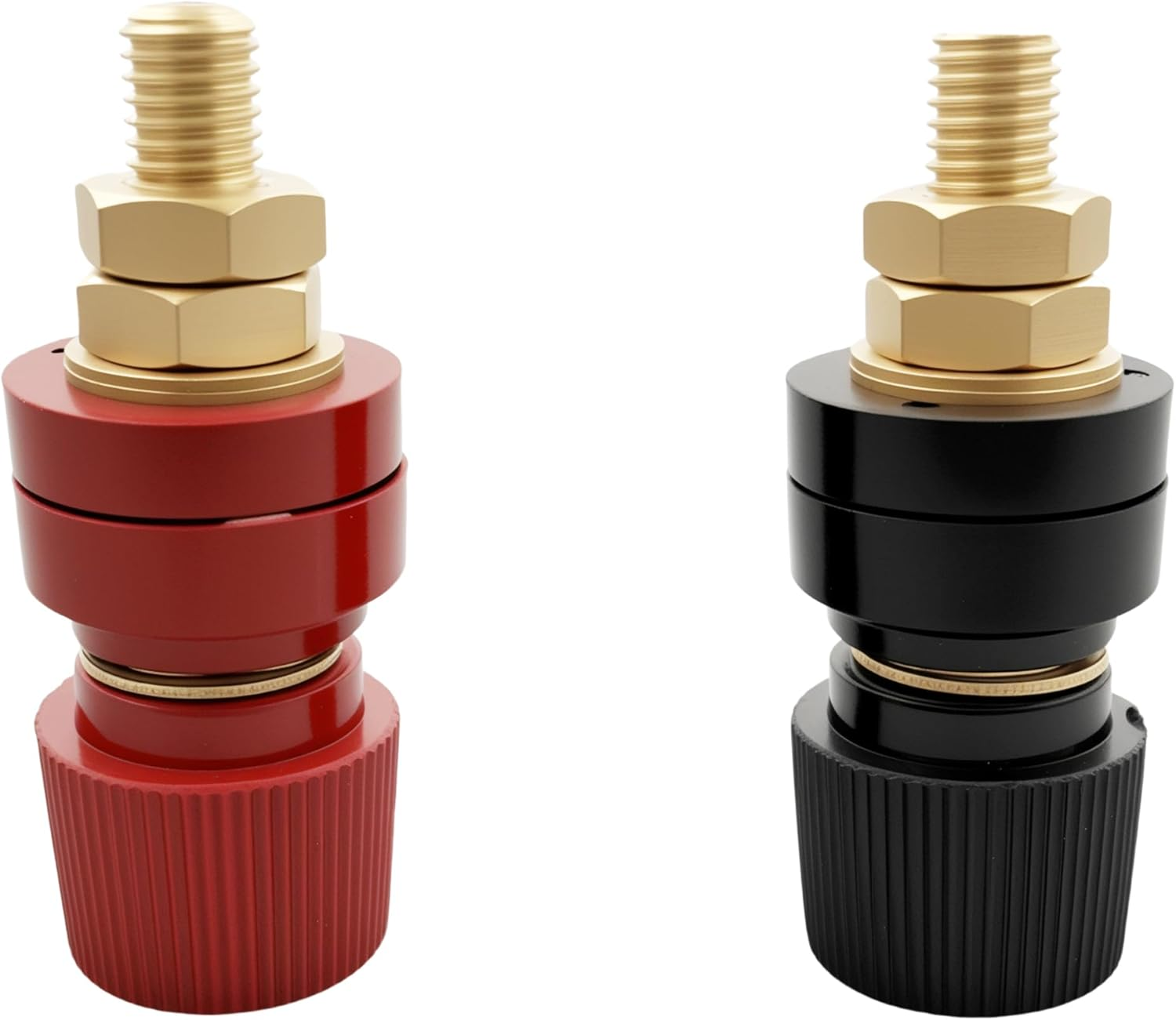 EFGTEK M8 Brass Battery Terminal Stud Connector Terminal,8Mm Remote Battery Binding Post Junction Post Block Terminal Kit, Pack of 2 (1 Red and 1 Black) (M8) image number 2