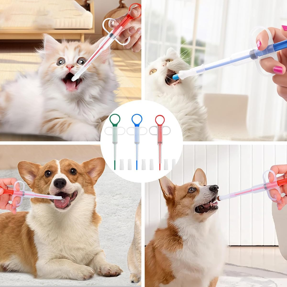 Mkemka Pack of 3 Pill Dispenser for Cats, Dogs Pet Tablet Feeder, Medicine Feeder, Cat Pill Assist Pet Pill Launcher, Reusable Pusher Tablet image number 6