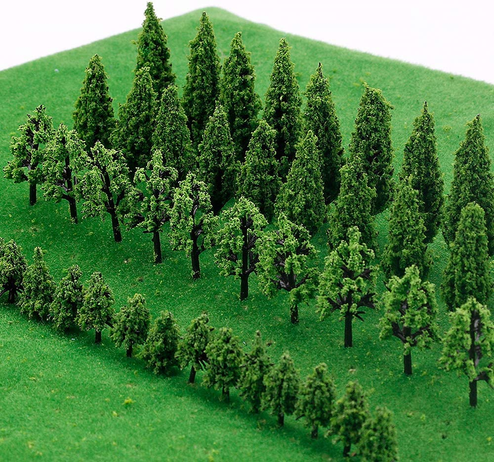 Model Trees Miniature, Train Trees, Railway Landscape, Diorama Trees, Architecture Trees, Pieces Model Trees for DIY Landscape, Mini Landscape Design, Pack of 50 image number 4