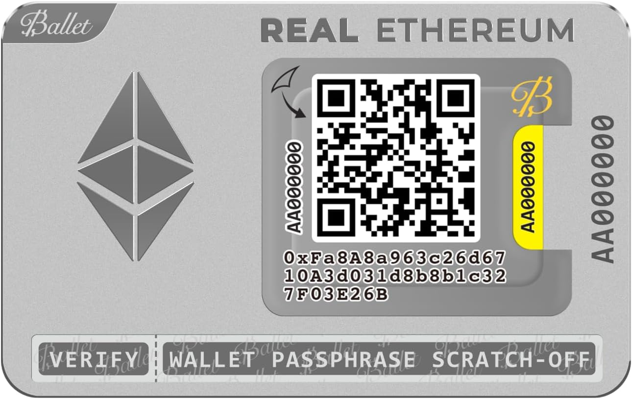 Ballet Real Ethereum - the Easiest Cryptocurrency Cold Storage Card - Crypto Hardware Wallet, Safeguarding Your Digital Assets (Single) image number 3