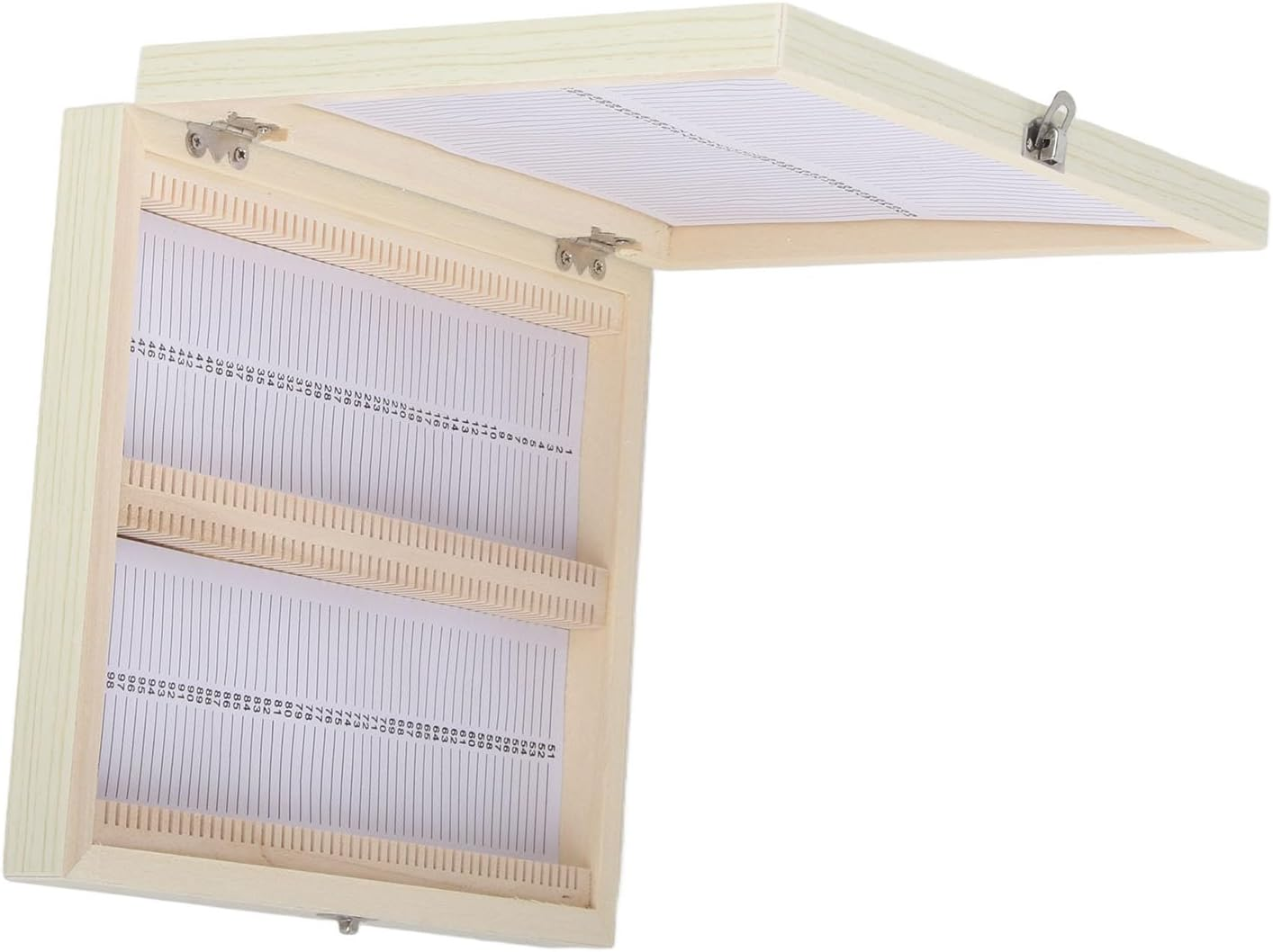 Professional Biology Microscope Slide Set, 100 Pieces Prepared Glass Specimens with Wooden Storage Box Case image number 6