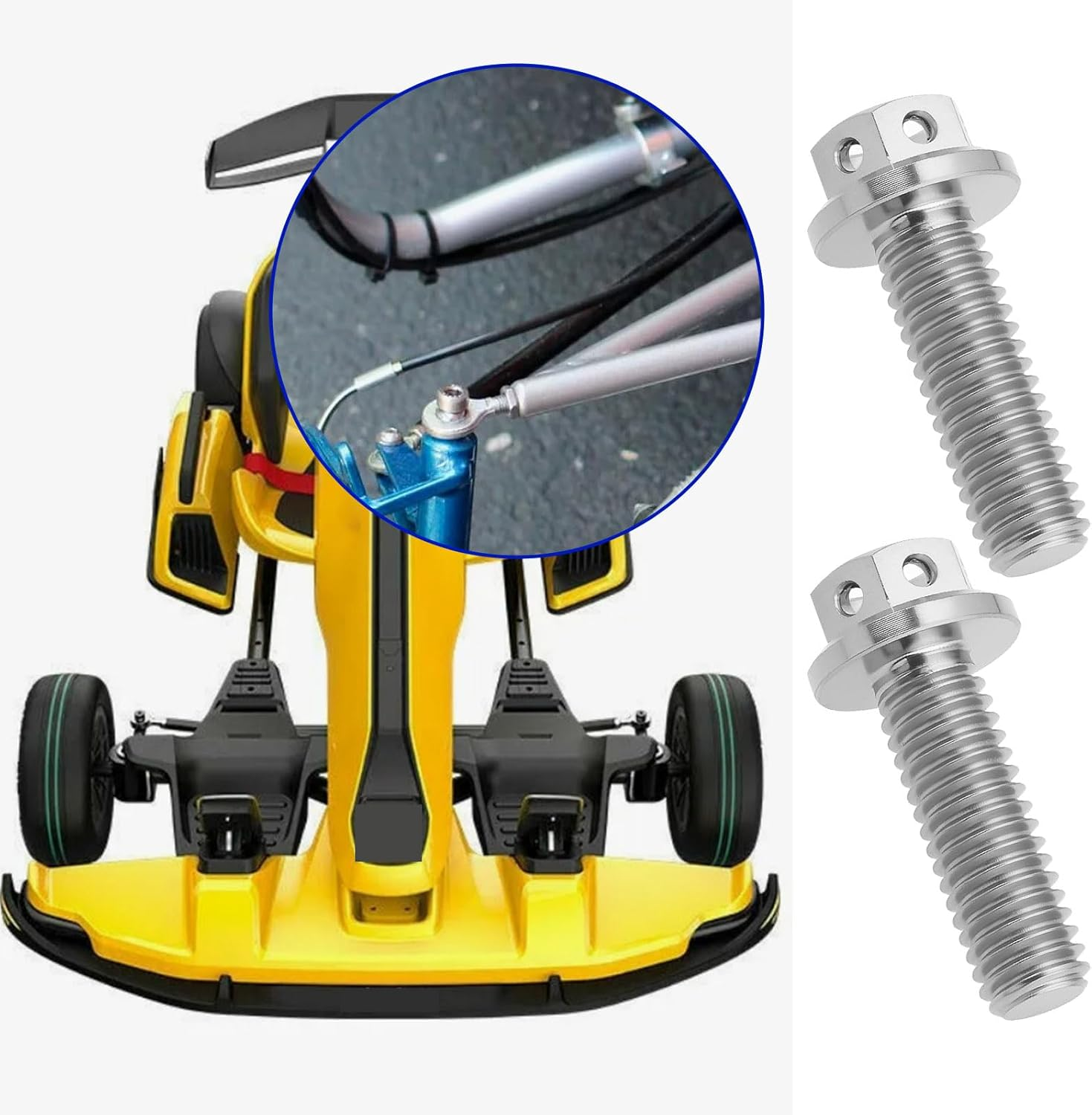 Ecsing 2Pcs M6X20Mm Flanged Hexagon Head Bolts Titanium Hex Fully Threaded Bolt Drilled Bolts for Sports Bikes and Karts Lock Wire Silver