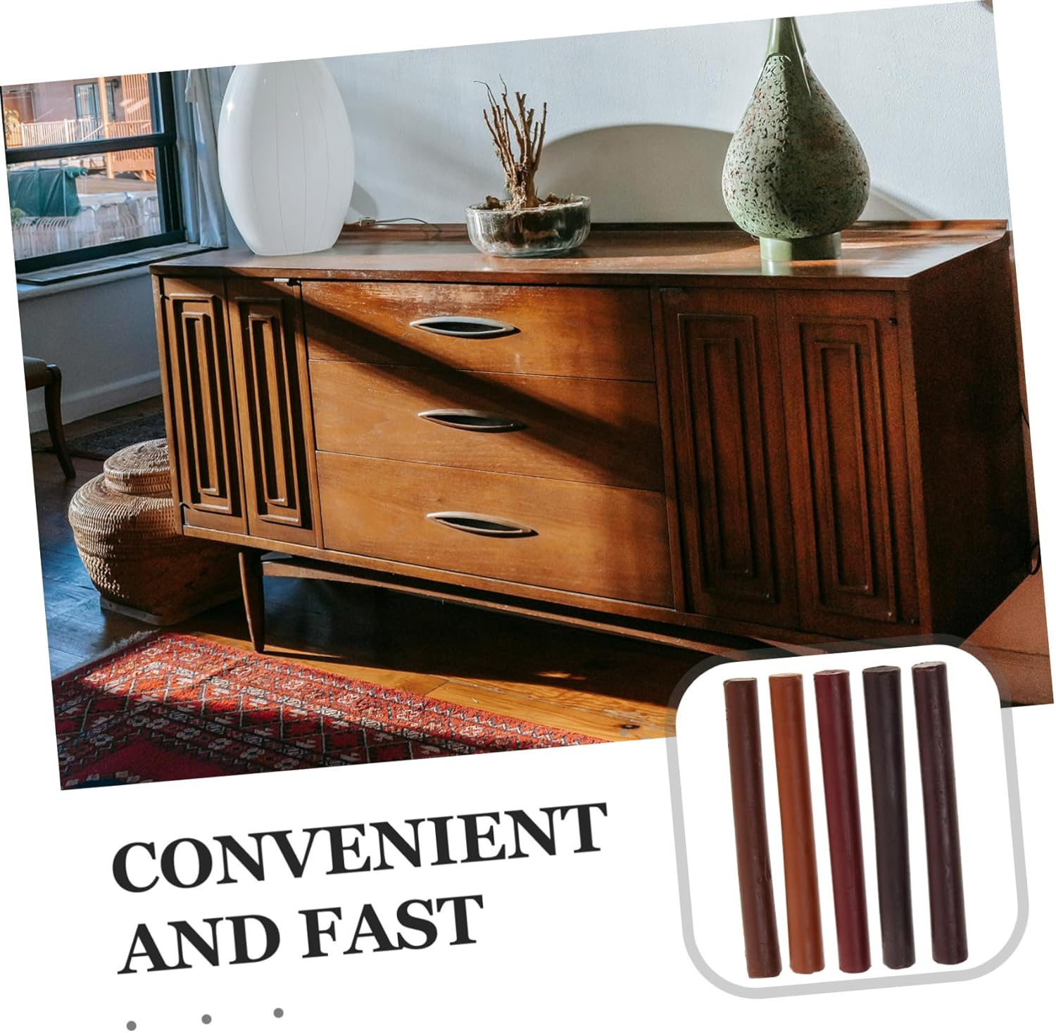 Angoily 5Pcs Wood Furniture Markers Touch-Up Repair Pen Hardwood Floor Scratch Repair Kit Floor Paint Pens image number 5