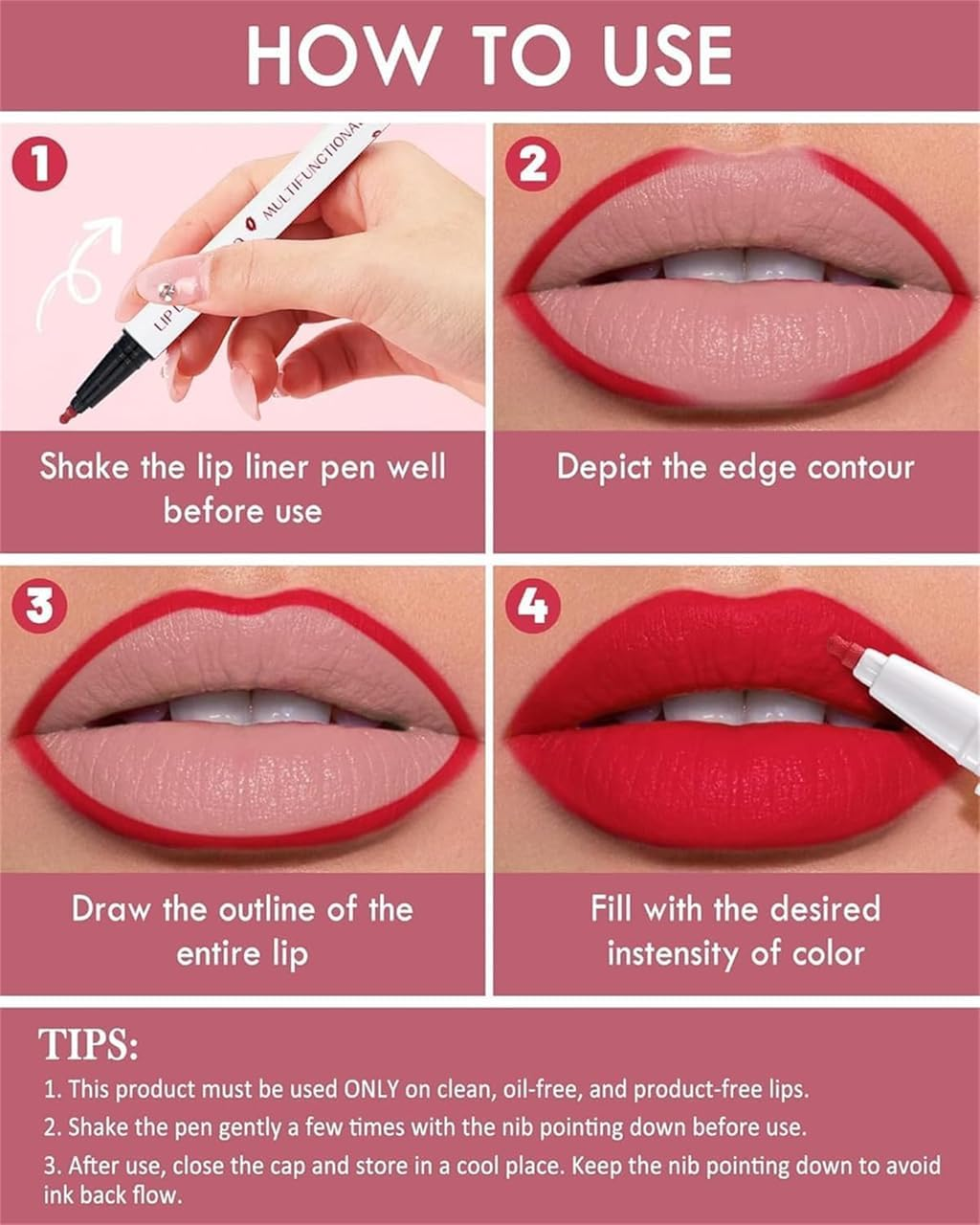 Cool Story Longwear Liquid Lip Liner, Liquid Lip Liner Pen, Matte Lip Stain Marker, Waterproof Quick-Drying Long-Lasting Matte Liquid Lipstick (01#, One Size) - 03 image number 2