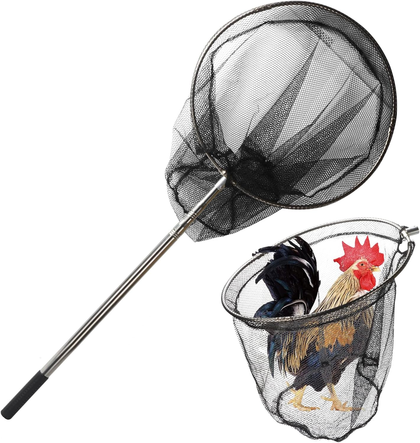 Animal Catch Net Pole Trap Tool Chicken Catcher Leg Hook Catching Kit Animal Control Capture Pole Cat Bird Poultry and Small Animals Trapping Net image number 2