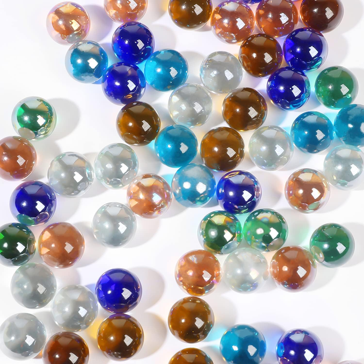 Colourful Glass Marbles,80 Pcs 16MM Mixing Marbles Bulk for Kids Marble Games DIY and Home Decoration(Solid Color) image number 3