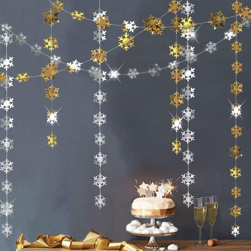 Cheerland Snowflake Garland for Party Decoration Kit Pearl White Snowflake Garland Kit