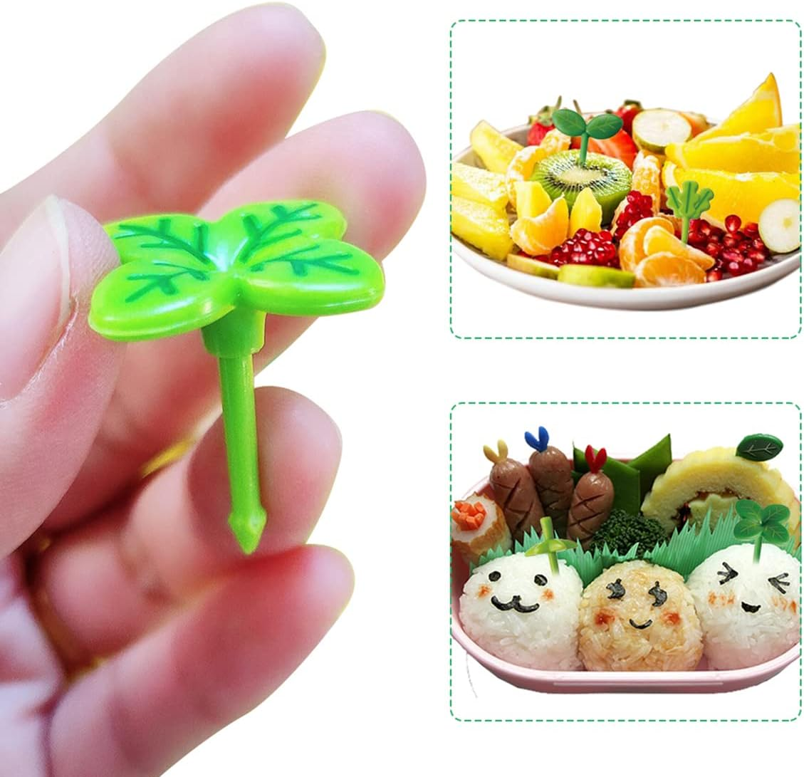 Yamibobo 8Pcs/Set Leaves Fruit Fork Kids Snack Dessert Decoration Forks Toothpick Lunch Salad Decoration Accessories Cake Picks