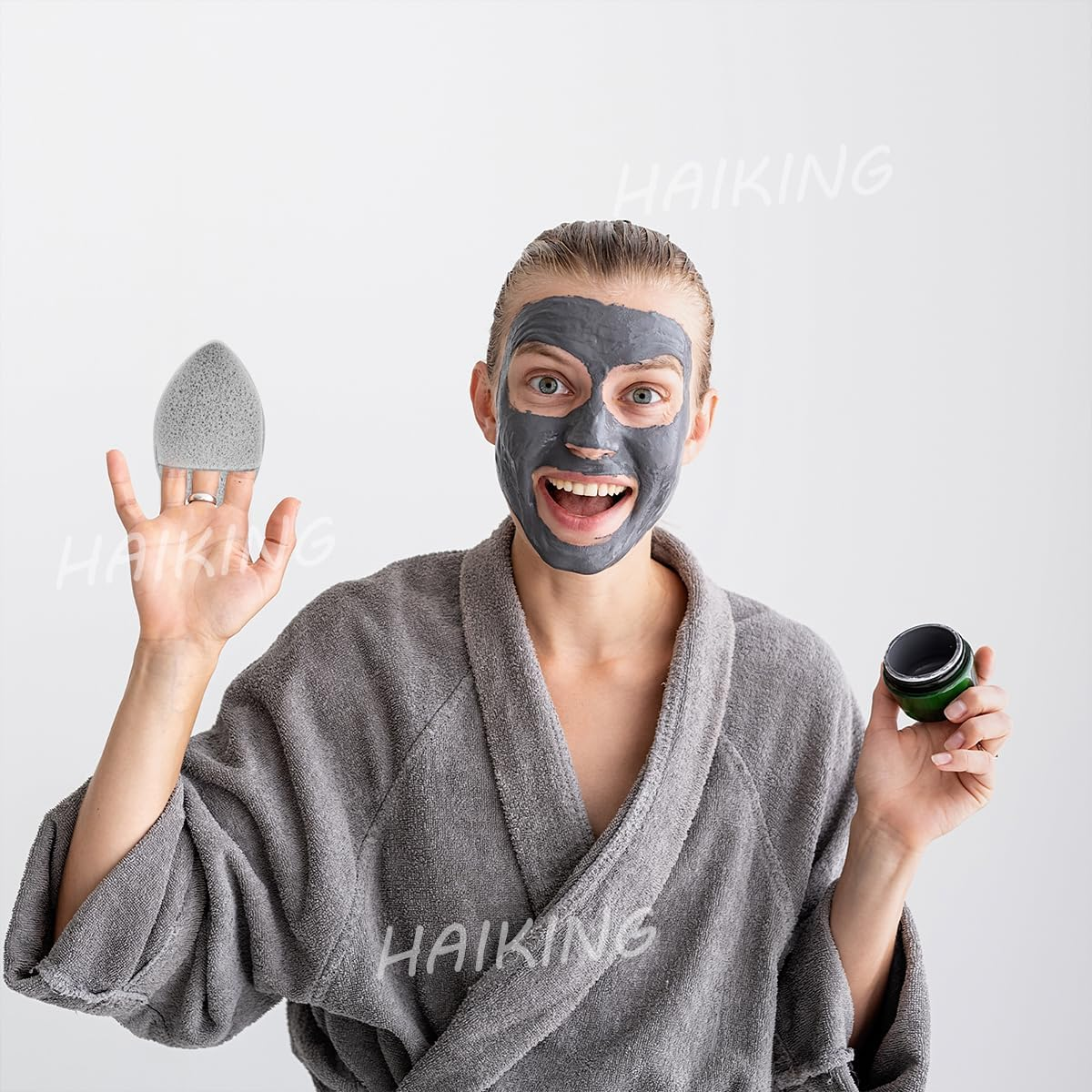 HAIKING Konjac Bathing Sponges, 6 PCS Facial Sponge Remover for Deep Pore, Blackheads, Dead Skin, Daily Face Cleansing (Individually Packaged) image number 3