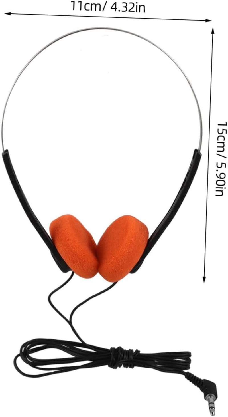 SECFOU Lightweight Retro Wired Headphones with Adjustable Headband and Cushioned Ear Pads for Students Clear Vocals and Design for Classroom and Library Use