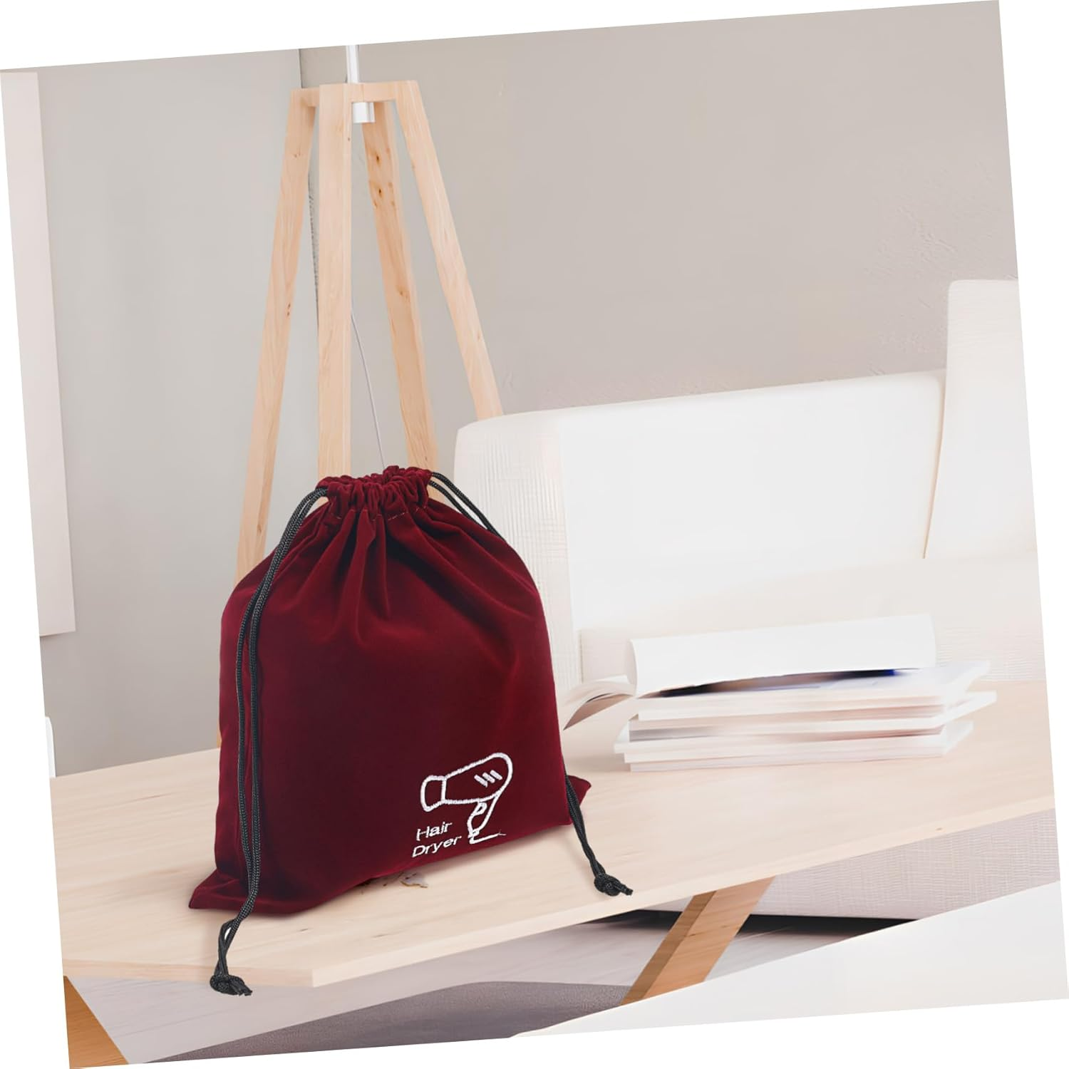 Healeved 5Pcs Hair Dryer Bag Drawstring Blow Dryer Storage Pouch for Home Travel Mesh Design and Organizer Function for Traveling and Organizing Toiletries image number 7