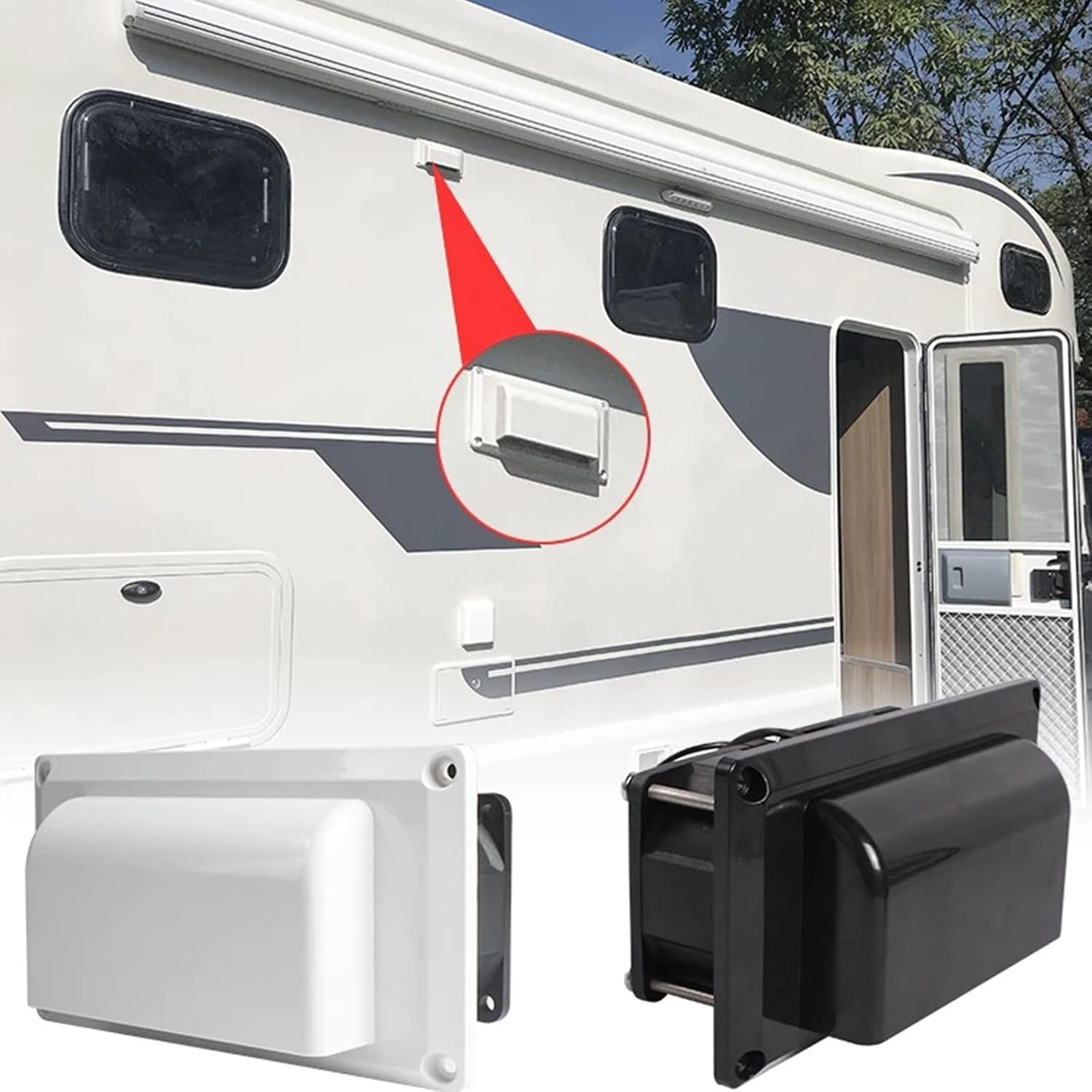 Acbbmns 12V Side Air Vent Ventilation Exhaust Fan for RV Caravan Motorhome Trailer Boat Marine Yacht (Black) image number 6