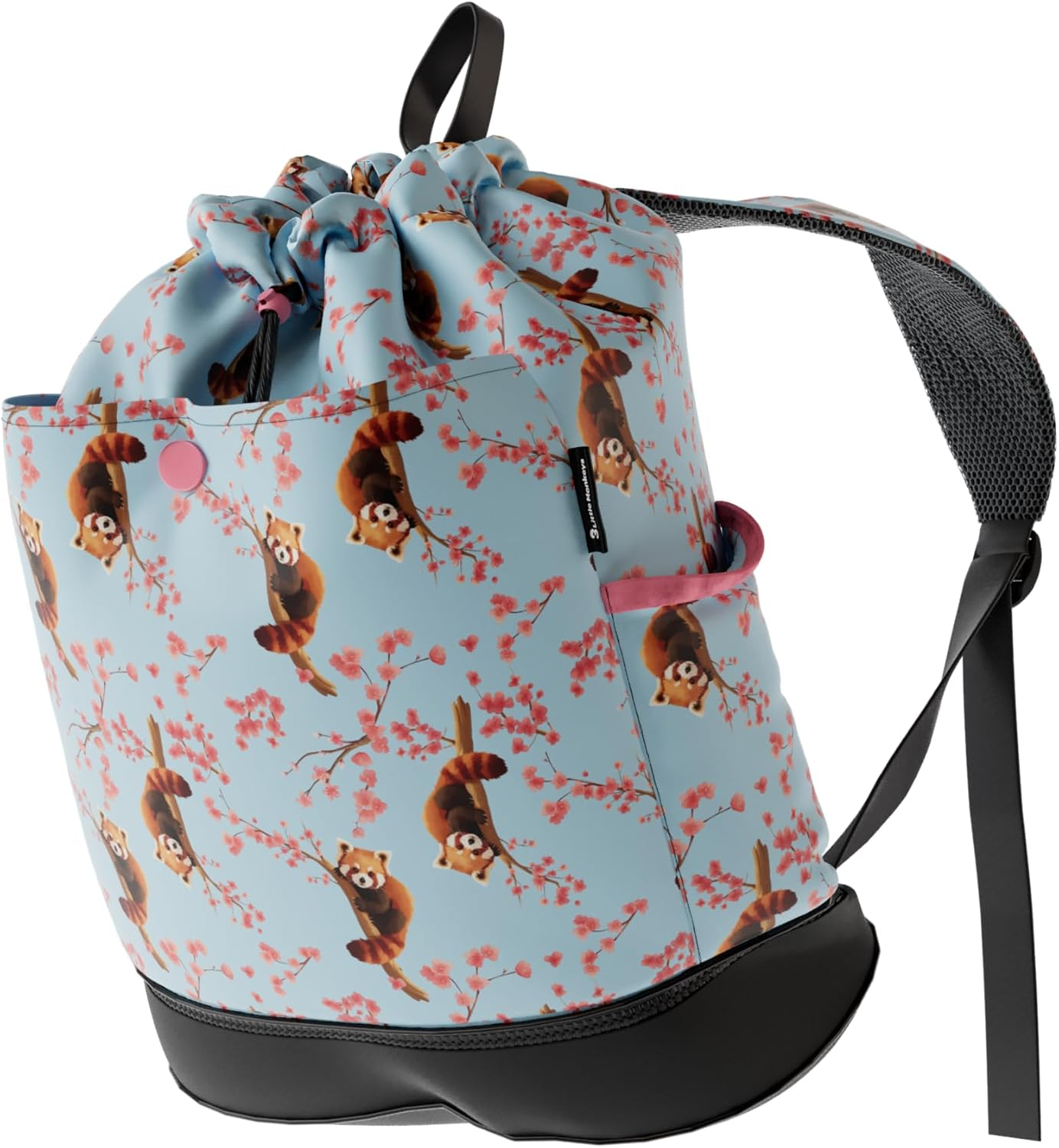 3 Little Monkeys Waterproof Swim Bag &ndash; Wet/Dry Backpack for Kids &ndash; Large Beach & Pool Tote with Waterproof Pocket &ndash; Perfect for Swimming Lessons, Travel & Sports Gear (Red Panda) image number 1