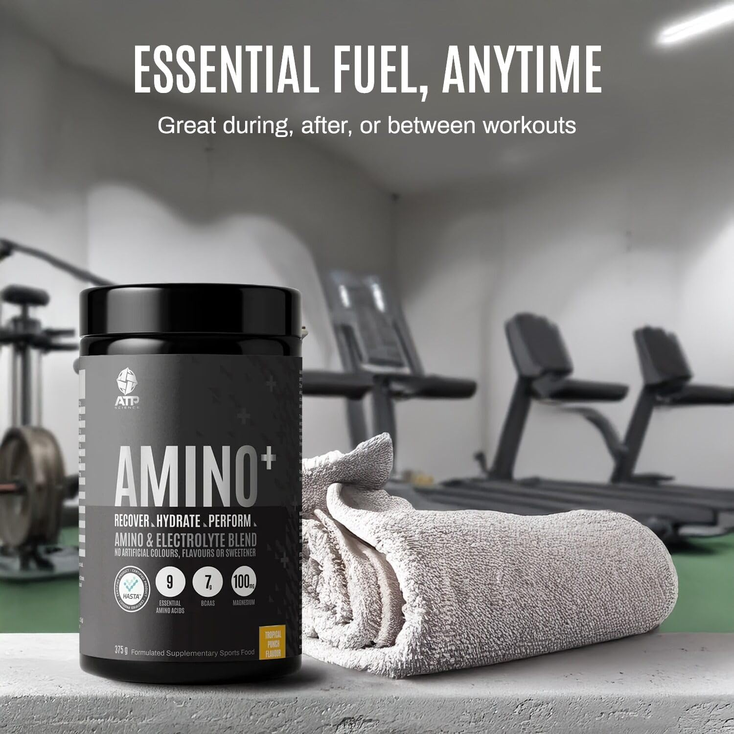 ATP Science Amino Plus, Essential Amino Acids, Electrolytes & BCAA Blend, Formulated for Active Lifestyles & Hydration Support, Tropical Punch Flavour, 375G image number 6