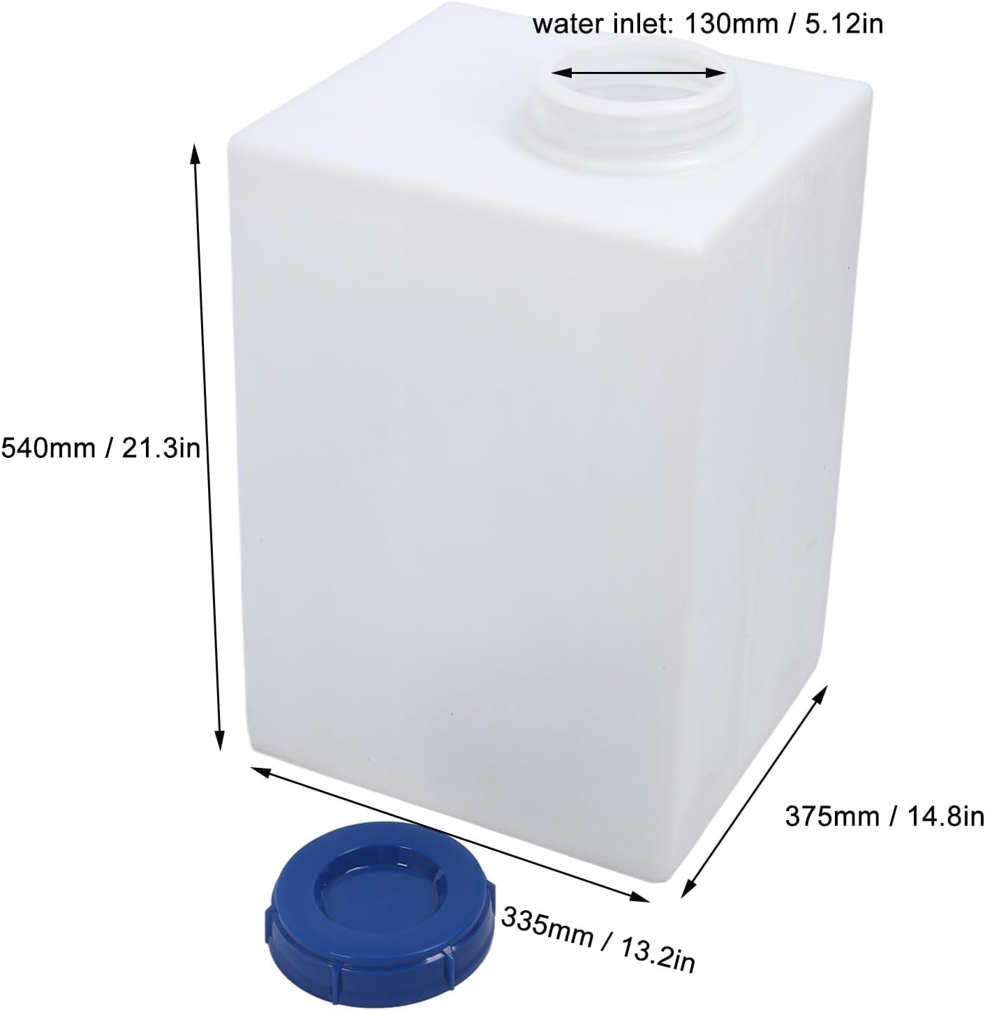 16 Gallons RV Fresh Water Tank, Thickened Fresh Water Holding Tank with 130Mm Water Inlet, Large Drinking Water Holding Tank for RV Trailer Camper Boat Yacht image number 5