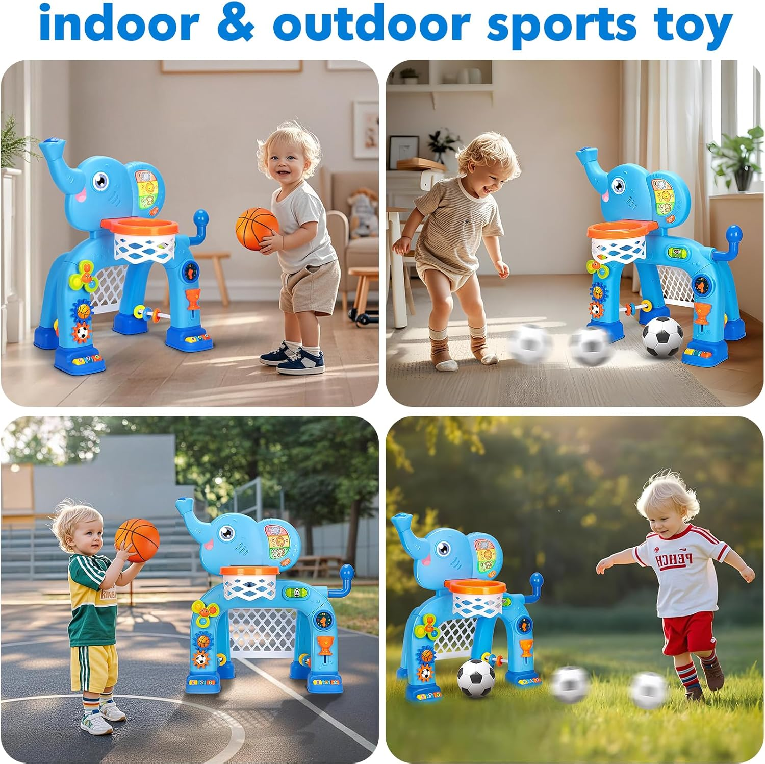 GMAOPHY Toddler Basketball Hoop & Soccer Goal, Toys for 1 2 3 Year Old Boys Girls, Kids Sports Toy with Light Sound Music, Montessori Toys for Baby 12-18 Months, Christmas Birthday Gifts for Ages 1-3 image number 1