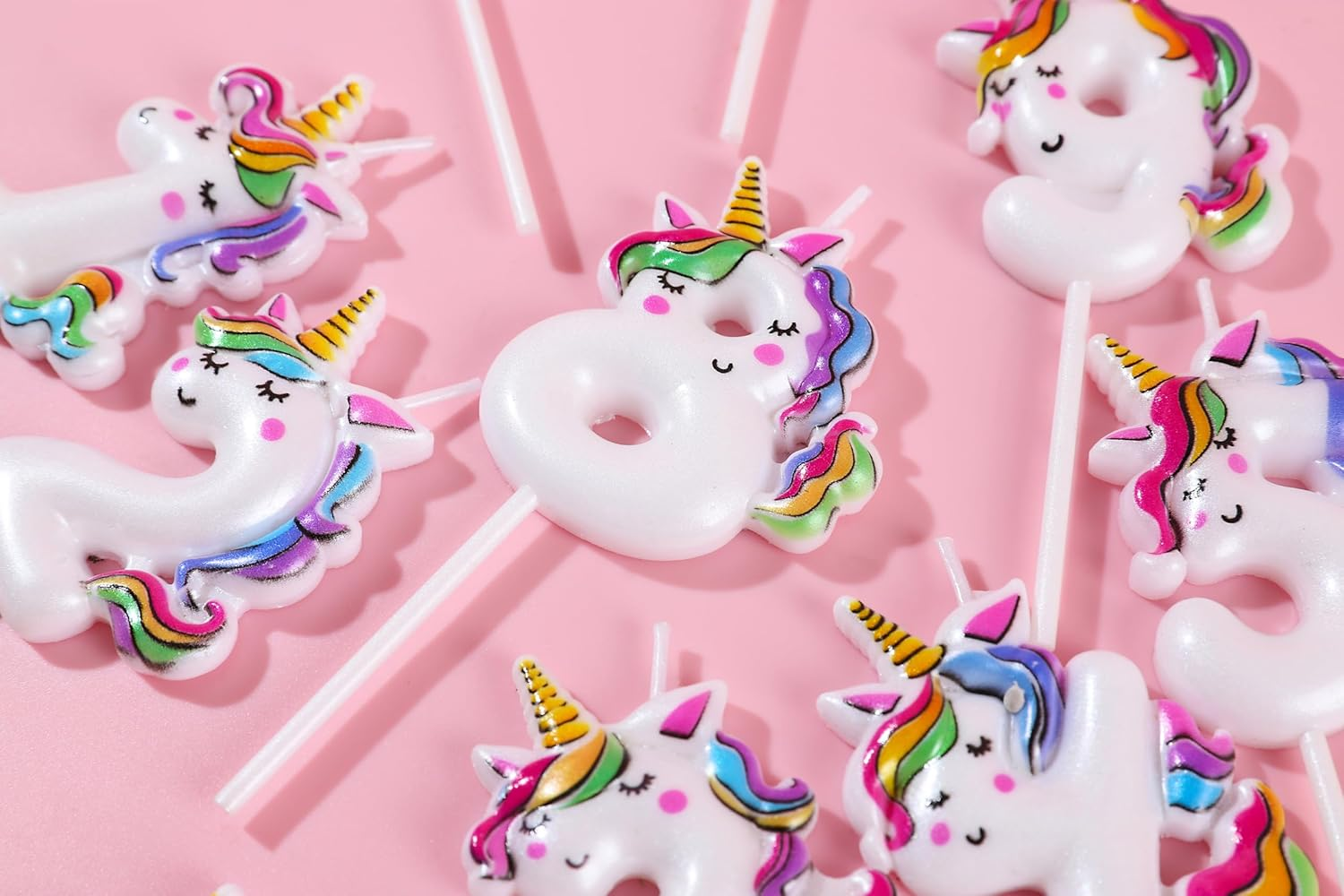 Unicorn Birthday Number Candle 7 Unicorn Cake Toppers Decoration for Happy 7Th Birthday Party Supplies Unicorn Birthday Decorations, Sleeping Unicorn 7 with Vivid Rainbow Color image number 4