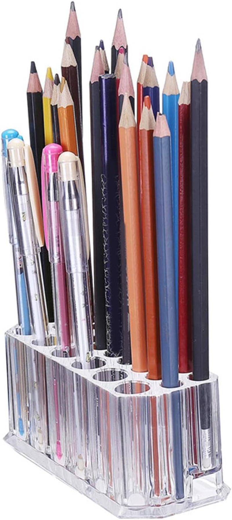 Cosmetic Beauty Pencils Display Container, 26 Holes, Makeup Brush Holder, Clear Acrylic Lip Liner Organizer image number 1