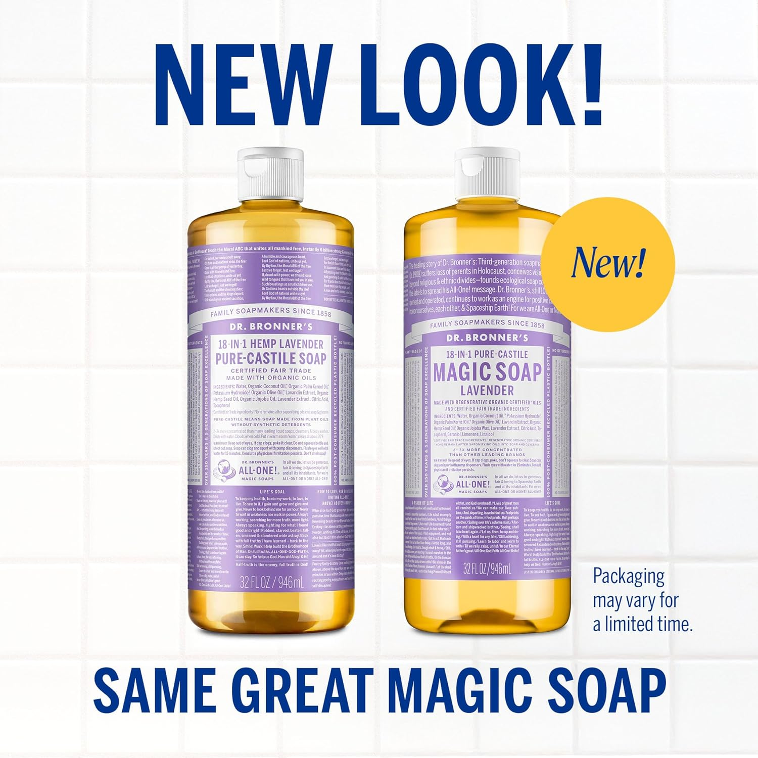 Dr. Bronner'S - Liquid Castile Soap 2-Pack - Eco-Friendly Cleaning Solution - Lavender - 2X946Ml image number 5