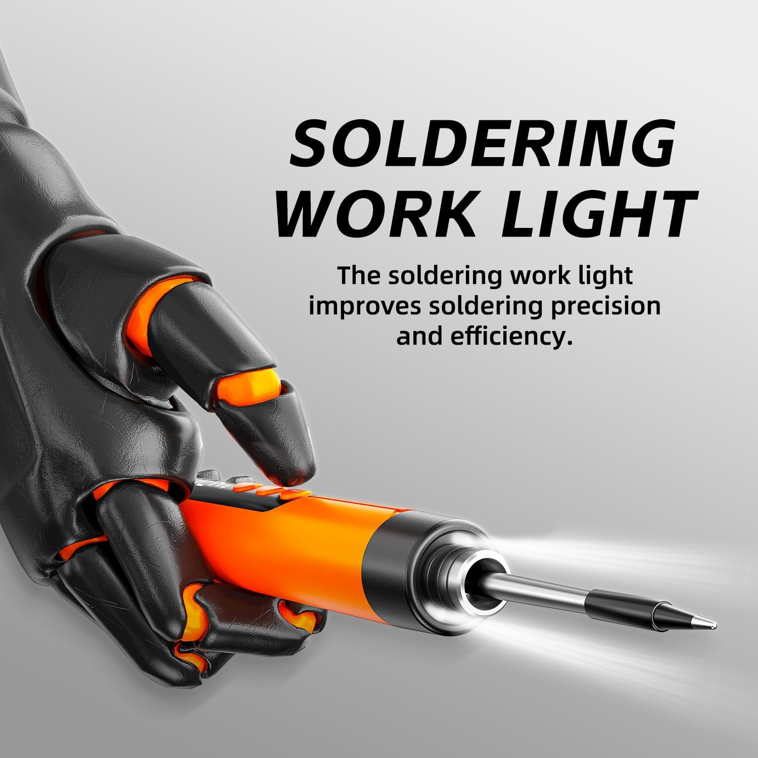 Soldering Iron Kit - Cordless USB Rechargeable Soldering Iron with 3-Speed Temperature Adjustment, Portable Heating Core, Soldering Iron Cord, Rosin, Soldering Iron Stand & Storage Box (Orange) - Orange image number 4