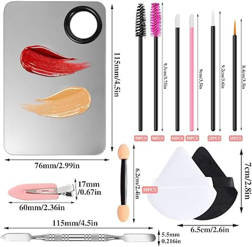 Disposable Makeup Applicators Kit - 250 Pcs Professional Makeup Tools Set (Eyeliner Brushes, Mascara Wands, Lipstick Applicators) (Portable, Count, 250) image number 1