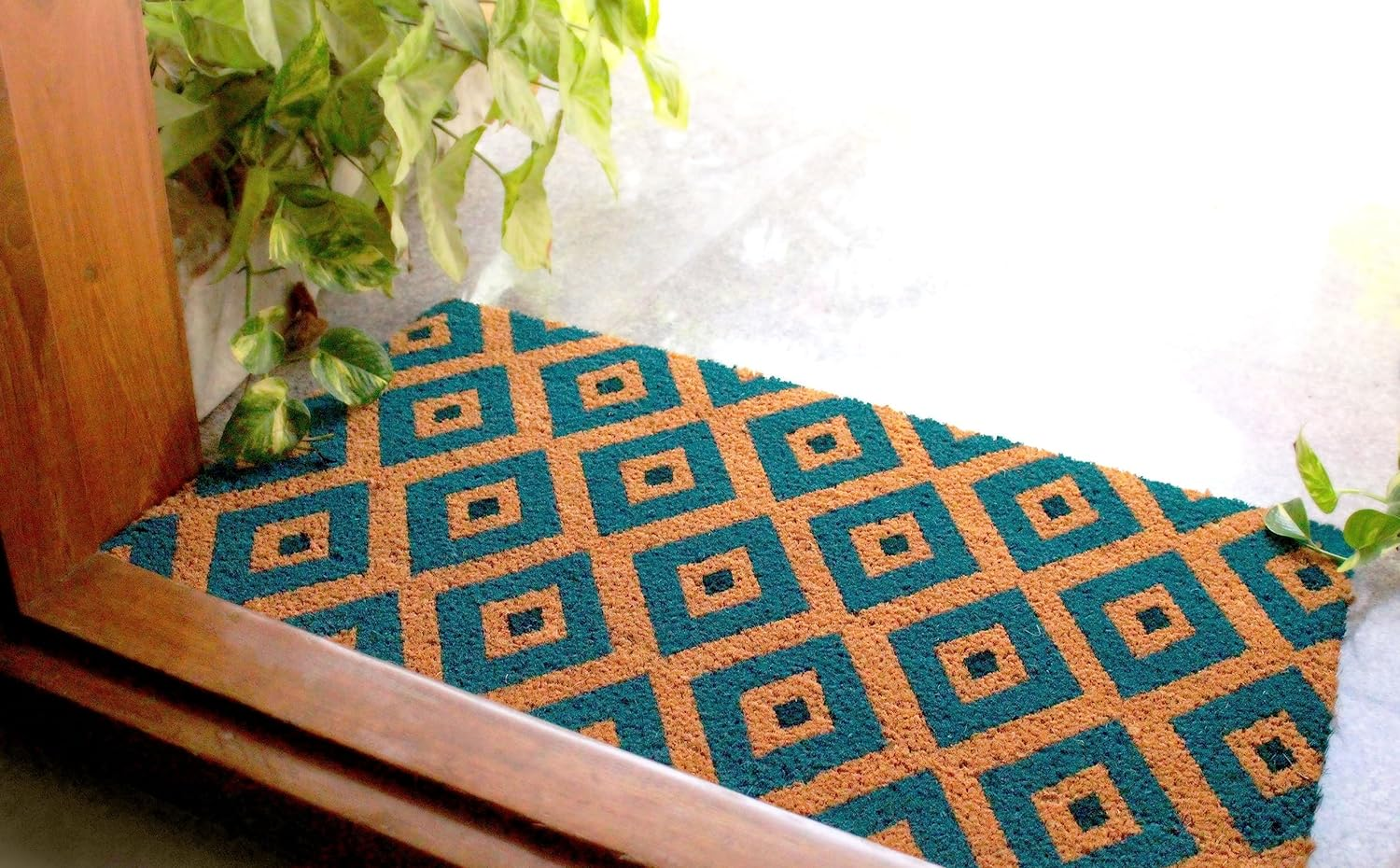 PVC Backed Coir Doormat for Indoor and Outdoor Use with PVC Backing Kimberley Blue (45X75 Cm) image number 5