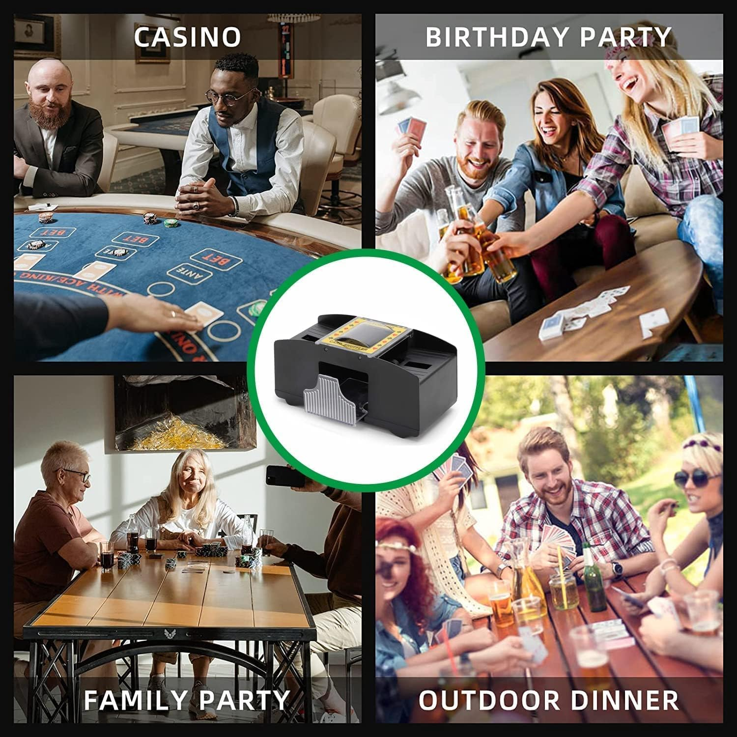 Automatic Card Shuffler for 1-2 Decks - Battery Powered Electric Shuffler with Quick Shuffle Technology for and Family Gatherings image number 1