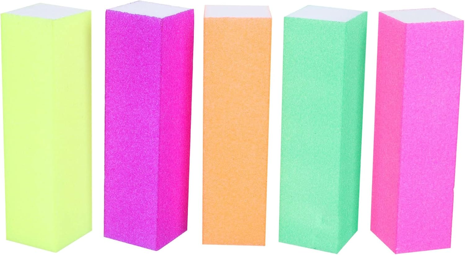ADOCARN 10Pcs Fluorescent Nail Polishing Blocks Practical Sanding Tools for Women Stylish Manicure File Set Random Colors for Home or Salon Use image number 6