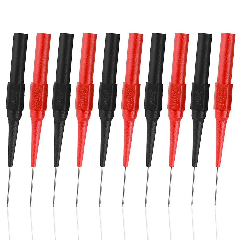 Multimeter Probes Kit,10 Pcs Needle Test Probes with 0.7Mm Insulation Pins, Non Destructive Wire Piercing for Automotive and Electronics Durable Multimeter Probe Set (Safe and Precise) image number 1