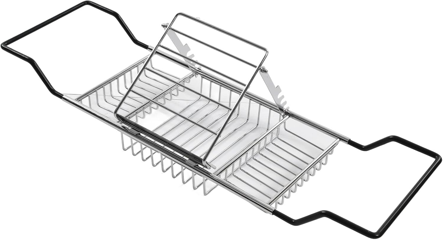 Shower Bathtub Tray, Retractable 304 Stainless Steel Bathtub Racks, Shower Caddy Tray with Adjustable Removable Stand for Home Hotels Bathrooms