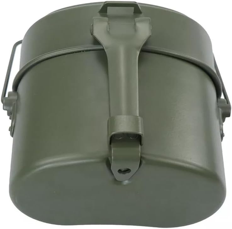 AIMALL German Style Folding Aluminium Mess Tin 6.89In Military Lunch Box Outdoor Camping Hiking Pot Multi-Functional Portable Cookware with Handle