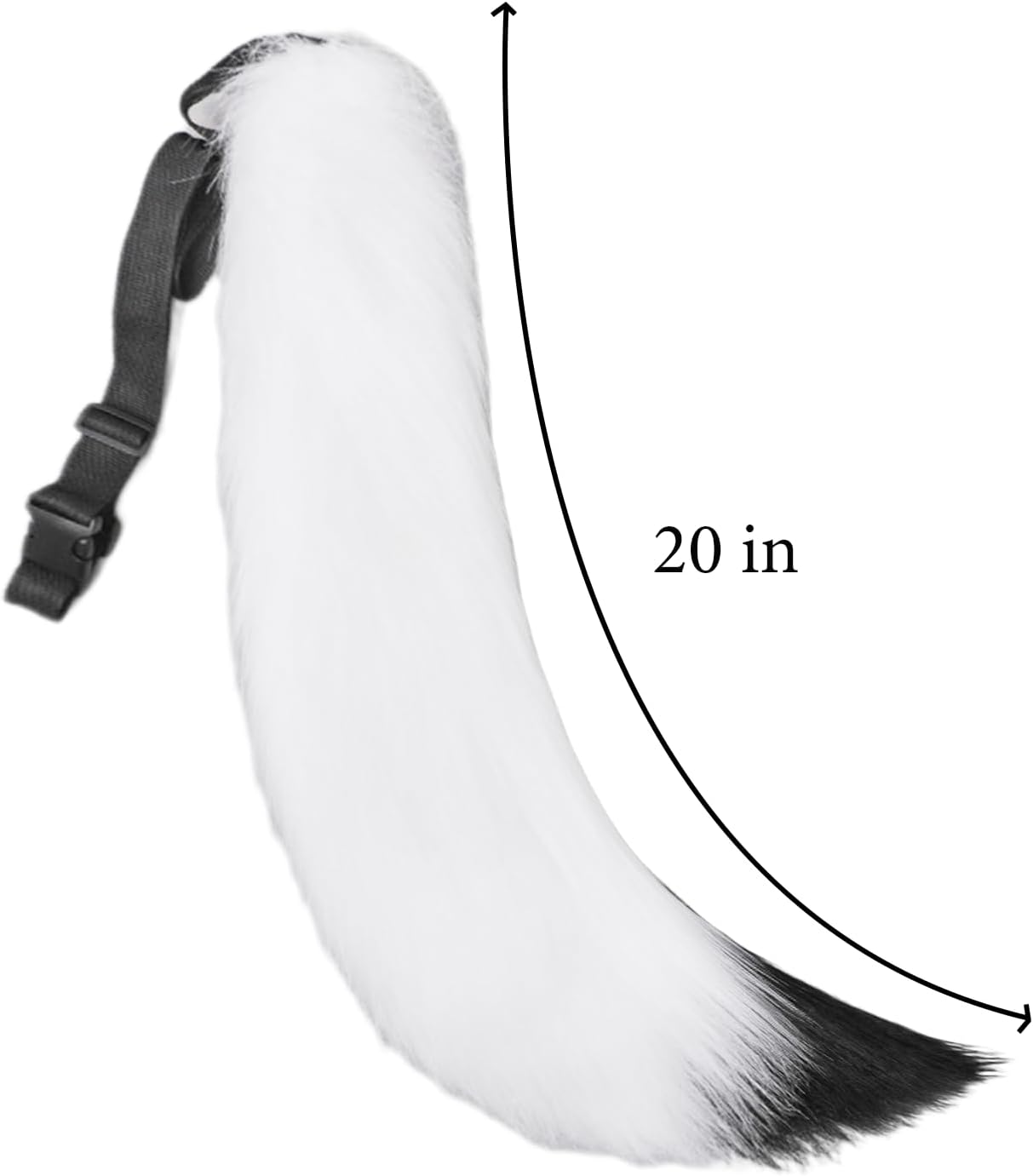 Fox Tail Therian Tail Realistic Furry Fur like Tail,Party Cosplay Suitable for Boys and Girls(White Black) image number 2