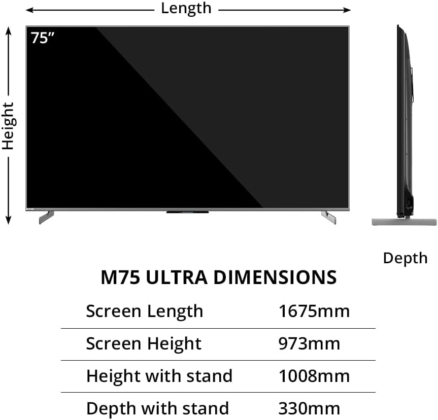 Prism+ M75 | 75 Inch | 4K Mini LED QLED Smart Google TV | 144Hz | Zerobezel | Dolby Vision & Atmos | Voice Control | Netflix, Youtube, Prime & More image number 3