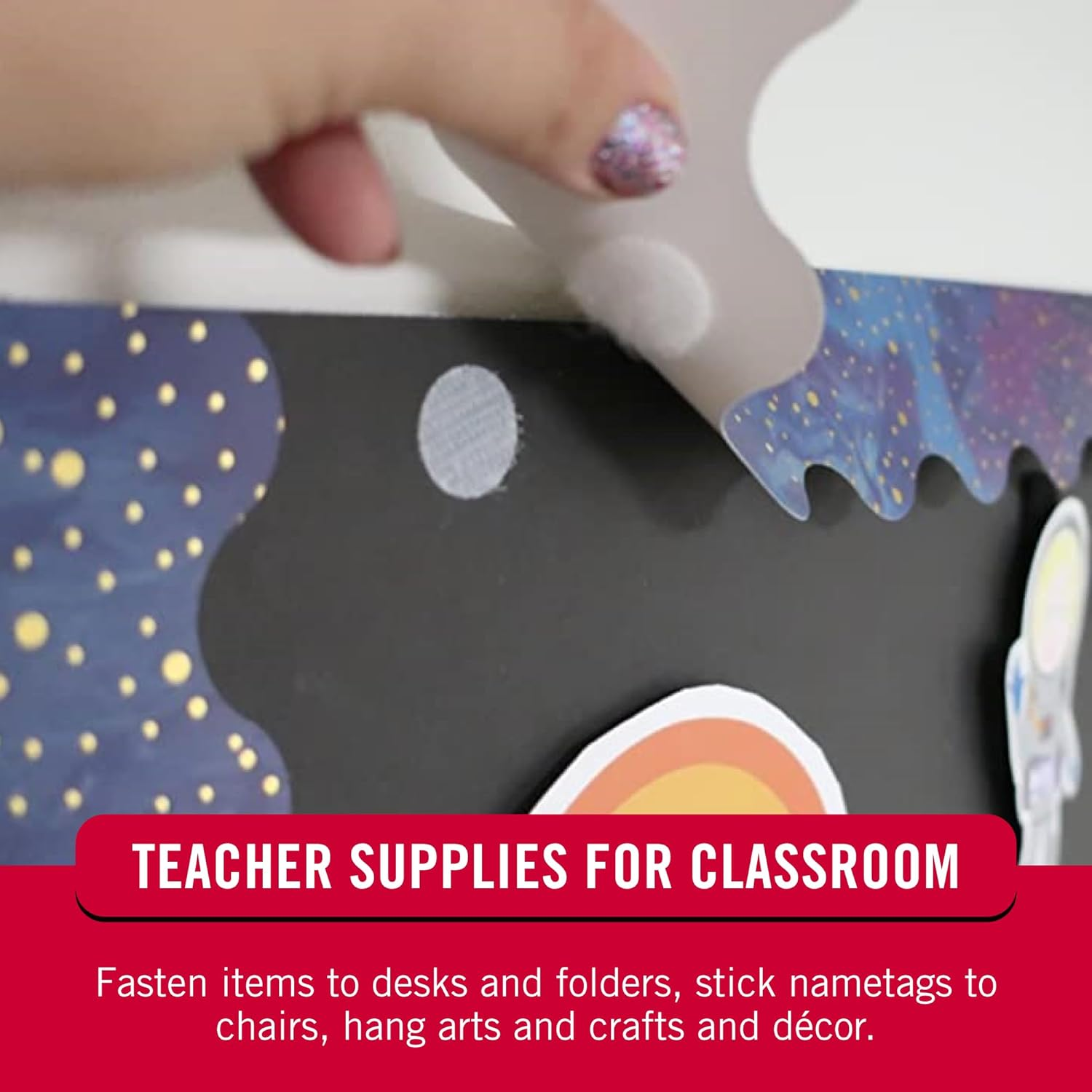 VELCRO Brand - Sticky Back Fasteners, 3/4In Coins, 200 Sets, Black image number 3