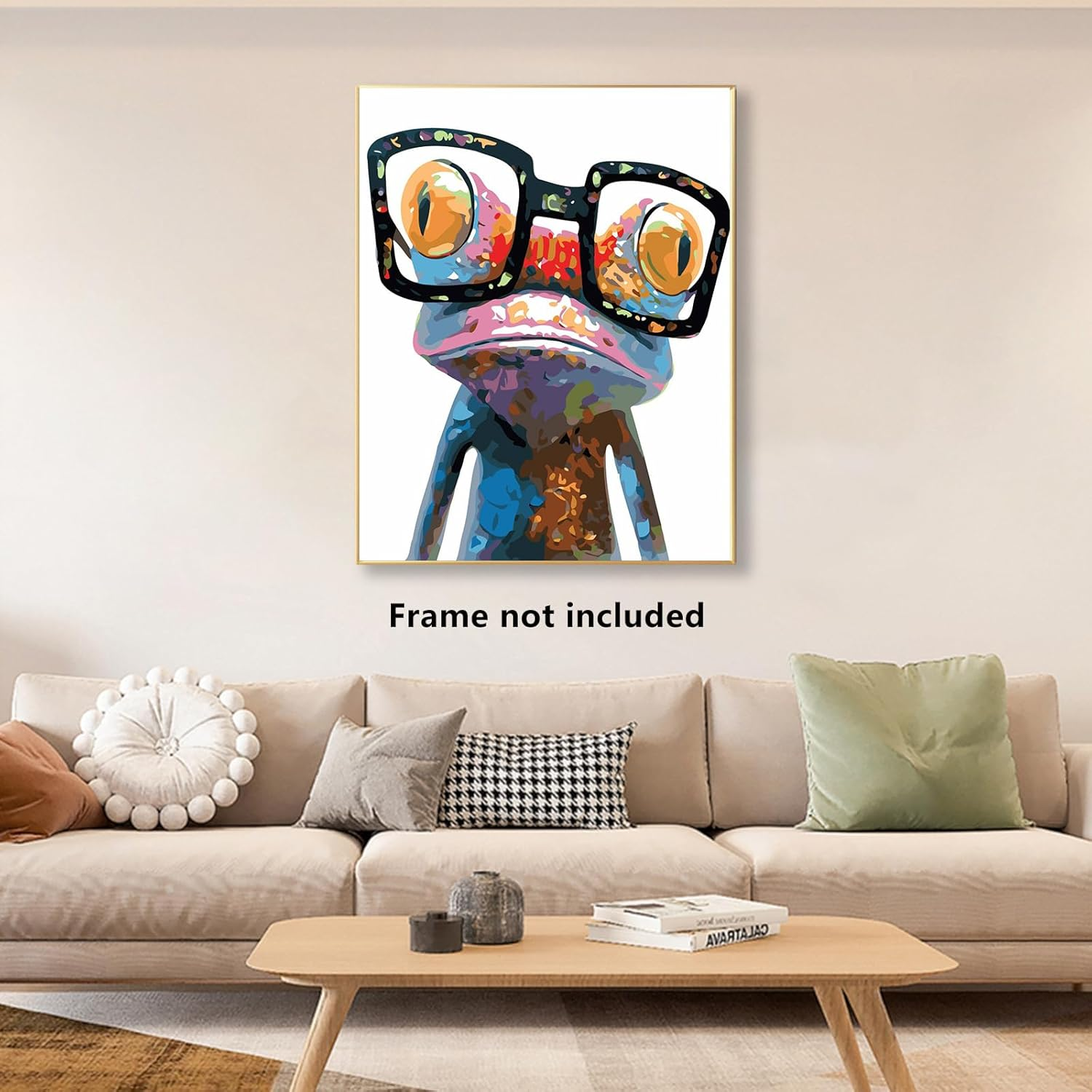 ZUNGGWOK Paint by Numbers for Adults,Diy Canvas Oil Painting Kit Digital Painting for Kids Beginner Home Living Room Decorative 16 X 20 Inch -Eyed Frog image number 5