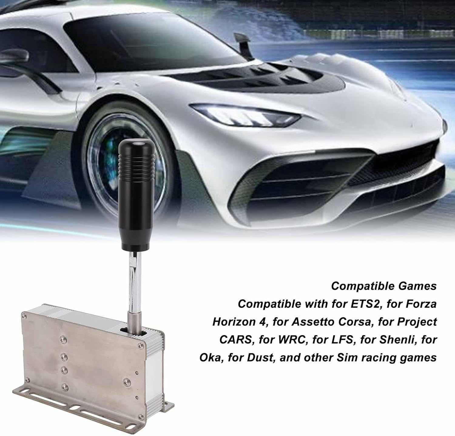 USB Sequential Shifter for Logitech G25 G27 G29 G920 G923, Thrustmaster T300 T500, PXN, TMX. Compatible with ETS2, Forza Horizon 4, Assetto Corsa, Project CARS, WRC, LFS, Shenli