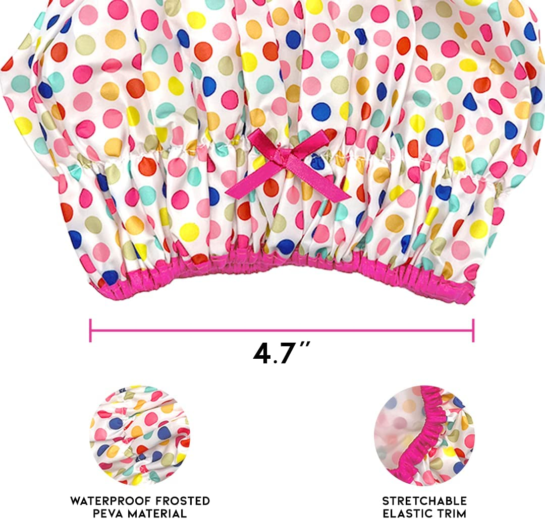 Betty Dain Fashionista Collection Mold Resistant Lined Shower Cap, Deco Dots, 2.8 Ounce image number 5