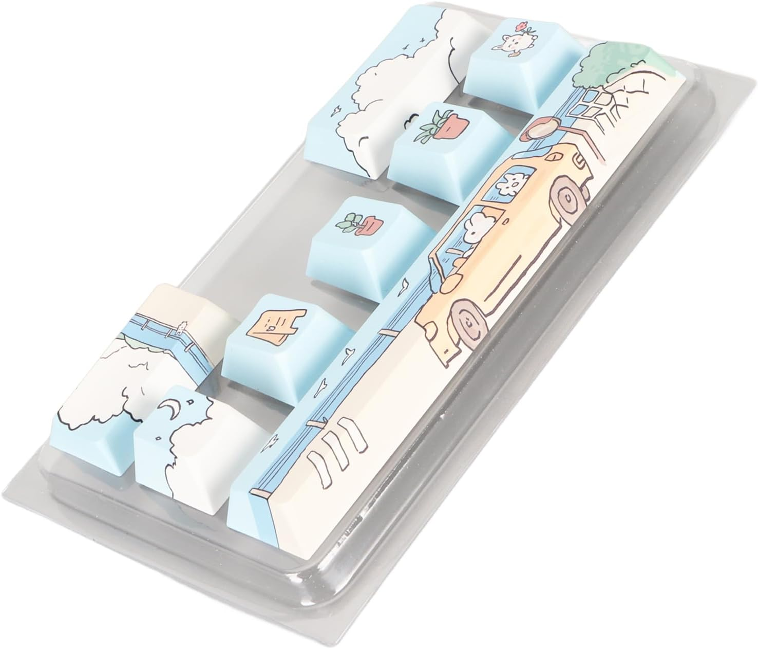 Replacement Keycaps, 8 Keys Keyboard Keycaps, Fadeless PBT Dye Sublimation Process Keycaps Cute DIY Mechanical Keycaps for 61 87 104 108 Keyboard (Ashatasxzgrudb8F-11)