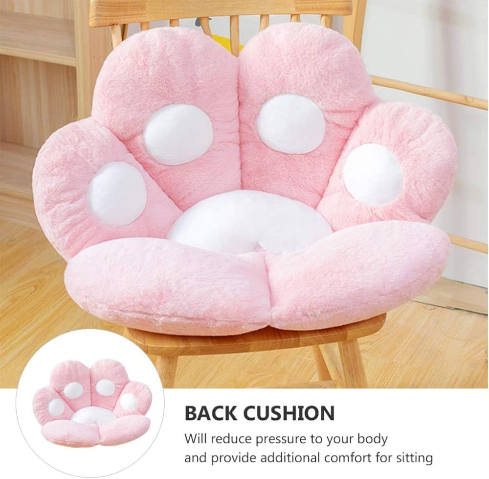 Cat Paw Cushion Comfy Kawaii Chair Cushion 70 X 60 Cm Inch Bear Paw Lazy Sofa Office Floor Pillow Cute Plush Seat Pad for Gaming Chair for Home Bedroom Decoration (Pink)