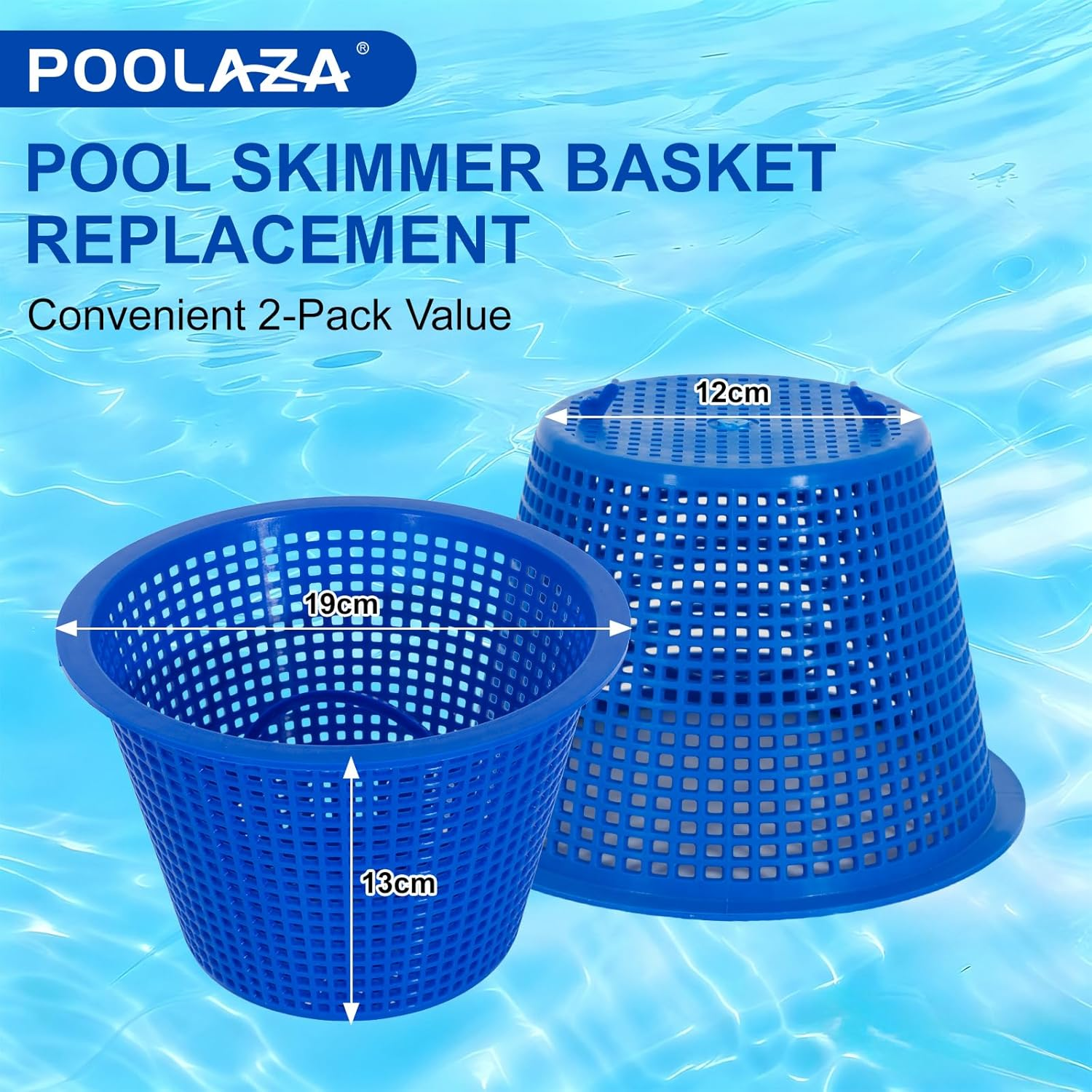 POOLAZA Pool Skimmer Basket Replacement (2 Pack) &ndash; Pool Skimmer Baskets with Built-In Handle, Captures Leaves and Debris, Fits Most Standard Skim Systems image number 5