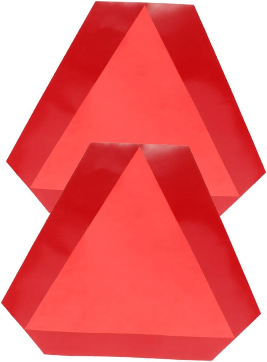 2Pcs Reflective Warning Triangle Sign for Slow Moving Vehicle Dark Signs image number 5