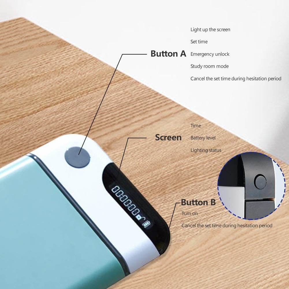 Smart Time Lock Box for Mobile Phone with Timer, Portable Auto Time Lock Box for Ios& Android Phone, Help Be Self-Discipline& Focus to Achieve Goals for Study or Exam,Prevent Excessive Games (Green) image number 2