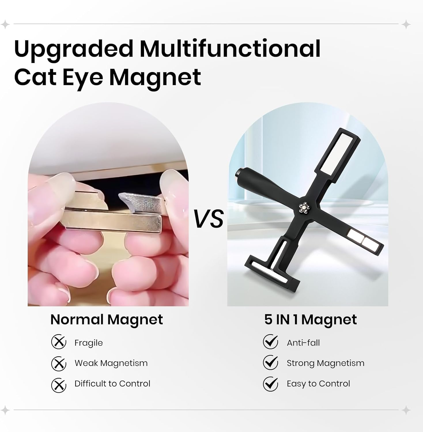 SUPWEE Nail Magnet Tool 5 in 1 Cat Eye Magnet Tool for Cat Eye Nails Multi-Function Magnet Stick Nail Art Design for DIY Home Nail Salon image number 6