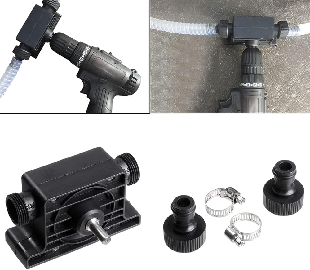 Yakamoz Portable Electric Drill Pump,Self Priming Water Transfer Pump, Plastic Stainless Steel Mini Portable Centrifugal Pump Kit for Oil & Fluids Diesel, Kerosene, Water image number 1